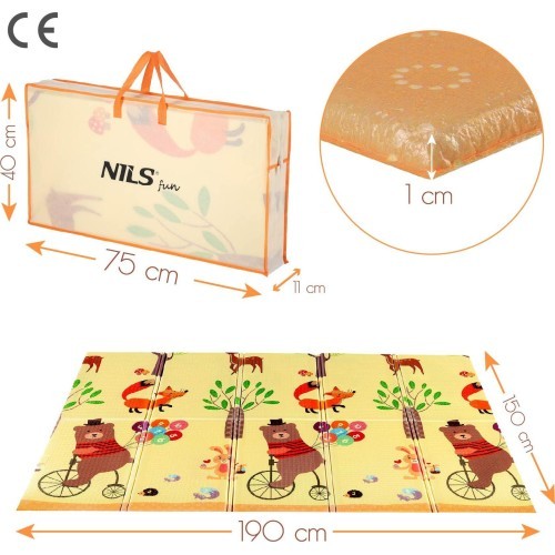 Детский складной коврик MD05 Forest 190x150 см NILS Fun
