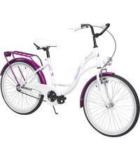 Dviratis AZIMUT Julie 24" 2023 balta-violeta