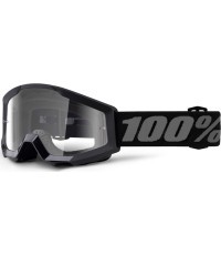 Motokrosa brilles 100% Strata Mini - Gron Black, Clear Plexi