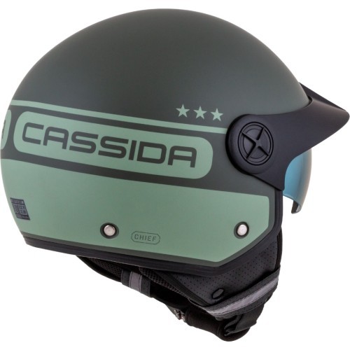 Motocikla ķivere Cassida Handy Plus Chief matēti zaļa / tumši zaļa