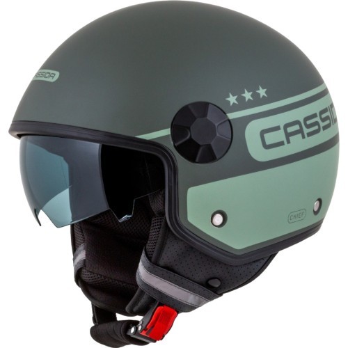 Motocikla ķivere Cassida Handy Plus Chief matēti zaļa / tumši zaļa
