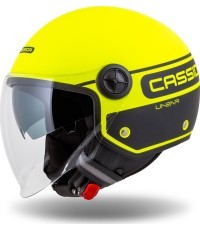 Motorcycle Helmet Cassida Handy Plus Linear Pearl Fluo Yellow/Matte Black