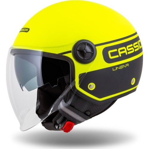 Motocikla ķivere Cassida Handy Plus Linear pērļu fluorescējoši dzeltena / matēti melna