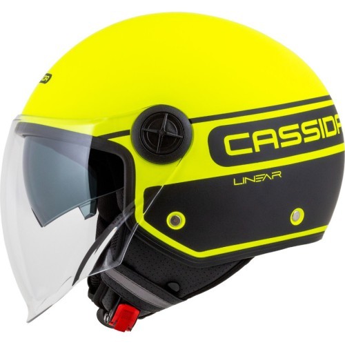 Мотошлем Cassida Handy Plus Linear перламутровый флуоресцентный желтый / матовый