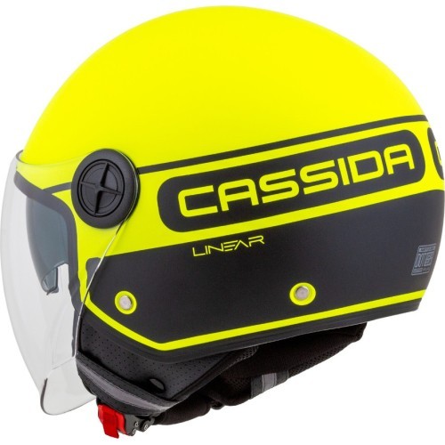 Мотошлем Cassida Handy Plus Linear перламутровый флуоресцентный желтый / матовый