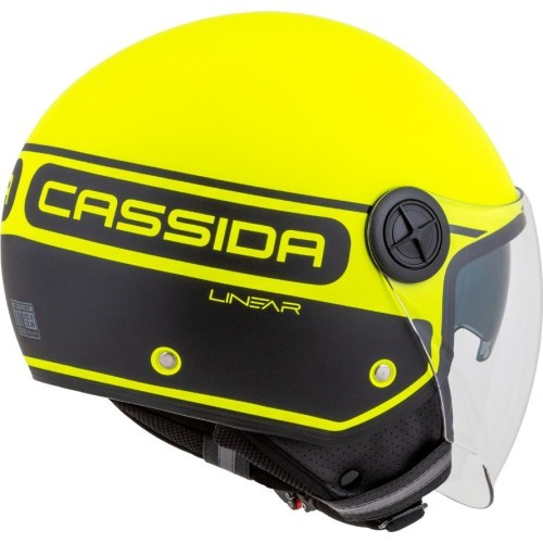 Мотошлем Cassida Handy Plus Linear перламутровый флуоресцентный желтый / матовый