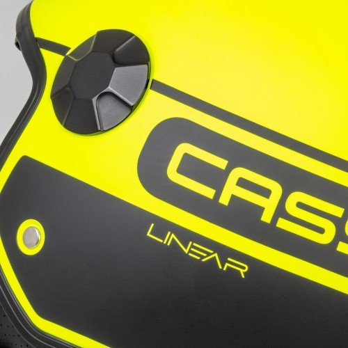 Motocikla ķivere Cassida Handy Plus Linear pērļu fluorescējoši dzeltena / matēti melna