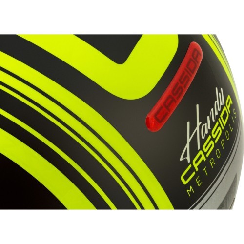 Motorcycle Helmet Cassida Handy Metropolis Safety Fluo Yellow/Black/Reflective Gray
