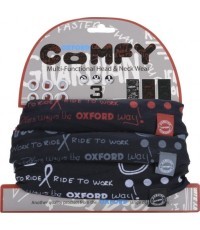 3 iepakojuma Oxford Comfy Union Jack daudzfunkcionālās šalles - Grafitti Mono