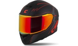 Motocikla ķivere Cassida Integral GT 2.1 Flash matēti melna / metāliski sarkana / tumši pelēka