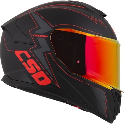 Мотошлем Cassida Integral GT 2.1 Flash матовый черный / металлик красный / темно-сер
