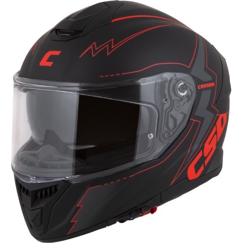 Мотошлем Cassida Integral GT 2.1 Flash матовый черный / металлик красный / темно-сер