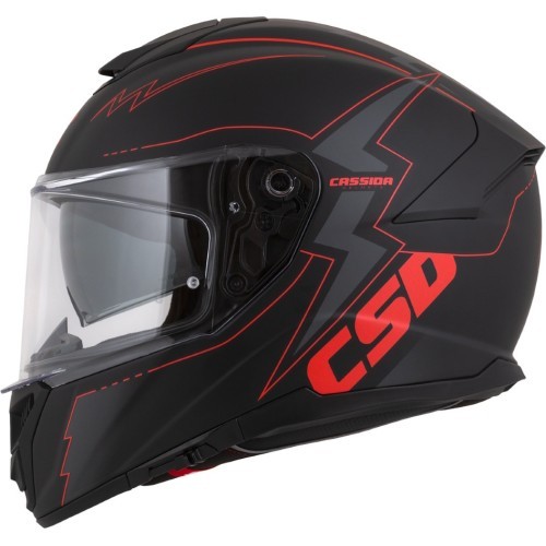 Мотошлем Cassida Integral GT 2.1 Flash матовый черный / металлик красный / темно-сер