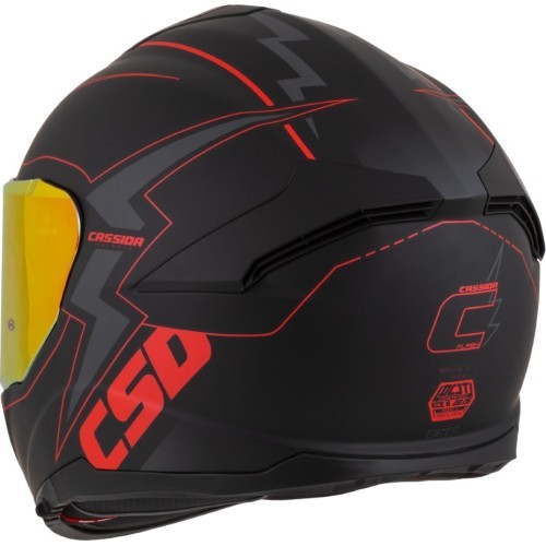 Мотошлем Cassida Integral GT 2.1 Flash матовый черный / металлик красный / темно-сер