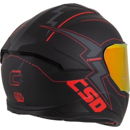 Motocikla ķivere Cassida Integral GT 2.1 Flash matēti melna / metāliski sarkana / tumši pelēka