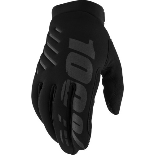 Vīriešu motokrosa cimdi 100% Brisker melni - Melna