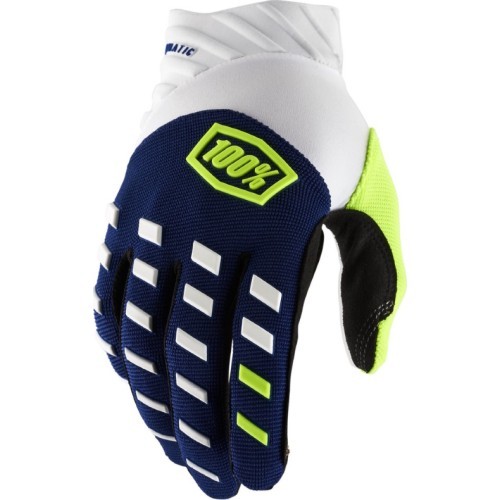 Motocross Gloves 100% Airmatic Blue/White - White/Blue