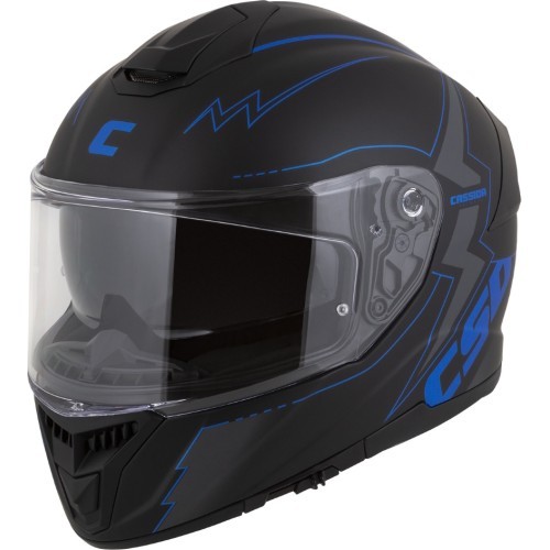 Motorcycle Helmet Cassida Integral GT 2.1 Flash Matte Black/Metallic Blue/Dark Gray