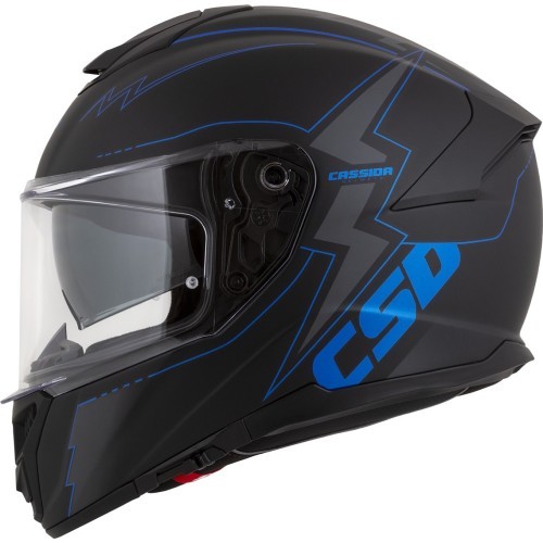 Motocikla ķivere Cassida Integral GT 2.1 Flash, matēti melna / metāliski zila / tumši pelēka