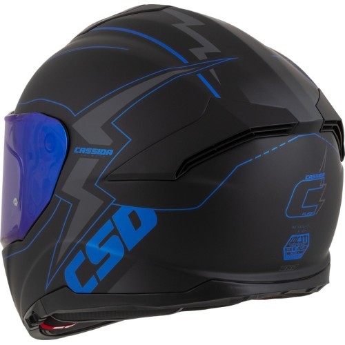 Мотошлем Cassida Integral GT 2.1 Flash, матовый черный / синий металлик / темно-серый