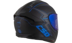 Мотошлем Cassida Integral GT 2.1 Flash, матовый черный / синий металлик / темно-серый