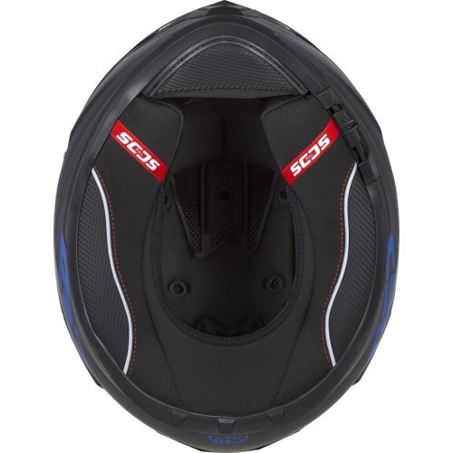 Motocikla ķivere Cassida Integral GT 2.1 Flash, matēti melna / metāliski zila / tumši pelēka