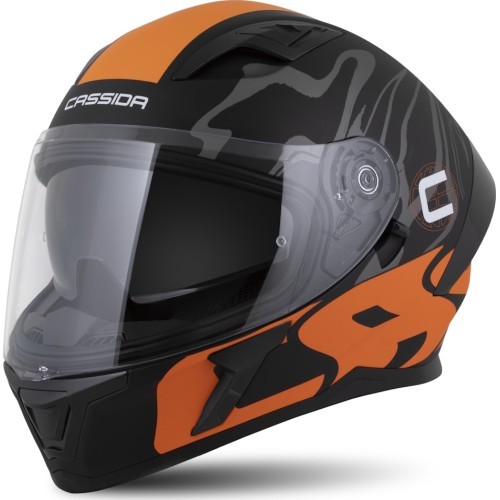 Motocikla ķivere Cassida Orbit Multivers matēta melna/oranža/pelēka/balta