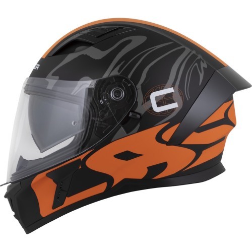 Motocikla ķivere Cassida Orbit Multivers matēta melna/oranža/pelēka/balta