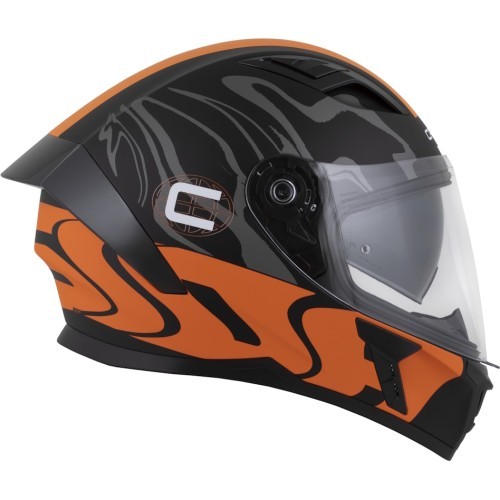 Motocikla ķivere Cassida Orbit Multivers matēta melna/oranža/pelēka/balta