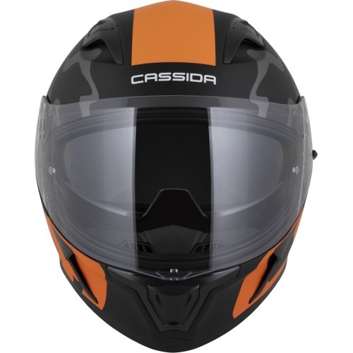 Motocikla ķivere Cassida Orbit Multivers matēta melna/oranža/pelēka/balta