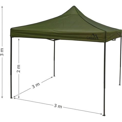 Party tent scissor 3x3m green WATERPROOF
