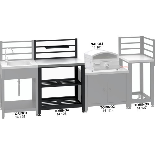 Module table TORINO 4 for outdoor kitchen 80x47x123cm