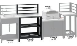 Moduļa galds TORINO 4 āra virtuvei, 80x47x123 cm