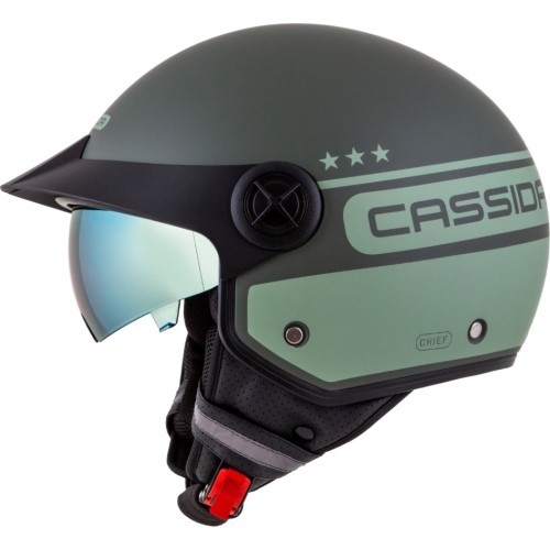 Motocikla ķivere Cassida Handy Plus Chief matēti zaļa / tumši zaļa