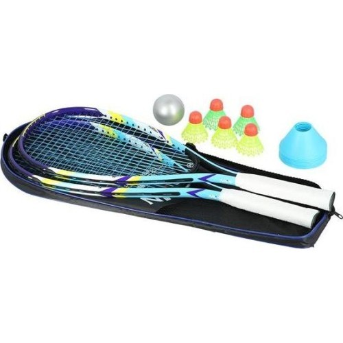 NRS005 CROSSMINTON SET 2 ROCKETS + SHUTTLECOCKS + MARKERS + BALL + COVER NILS