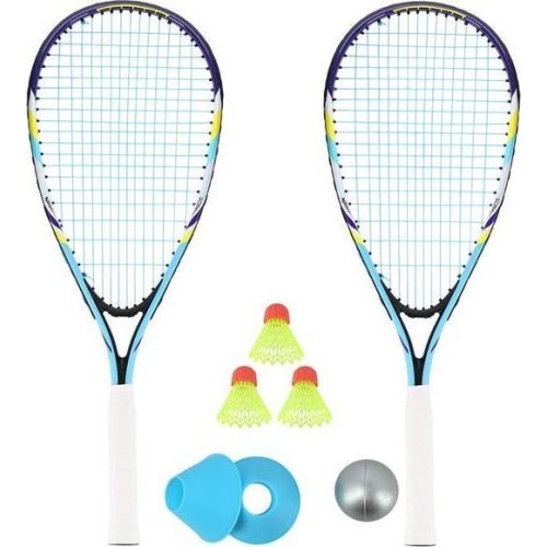 NRS005 CROSSMINTON SET 2 ROCKETS + SHUTTLECOCKS + MARKERS + BALL + COVER NILS