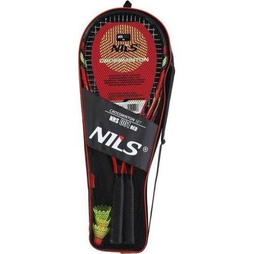 Krosmintona komplekts NRS001: 2 raketes, volāni un sarkans pārvalks NILS