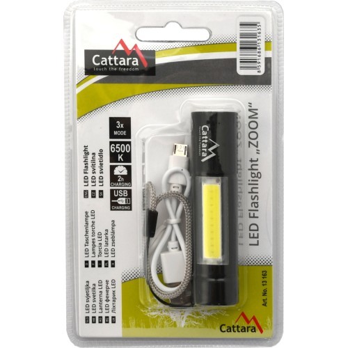 LED Flashlight Cattara ZOOM 120lm rechargeable