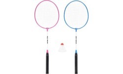 NRZ001 STEEL / BADMINTON SET 2 ROCKETS + SHUTTLECOCKS NILS