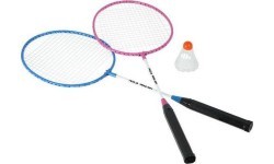 NRZ001 STEEL / BADMINTON SET 2 ROCKETS + SHUTTLECOCKS NILS