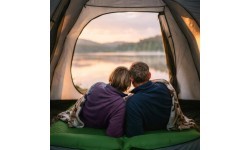 Самонадувающийся коврик с подушкой NILS CAMP NC4060, двухместный, зеленый