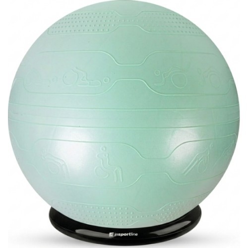 Vingrošanas bumba inSPORTline Stretch Ball 65 cm ar BallBase - Piparmētru