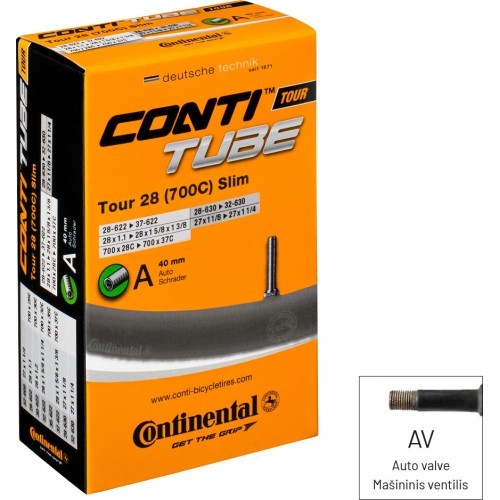 Камера Continental Tour 28 Slim 700 x 28/37C (28/37 - 622), AV 40 мм