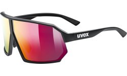 Uvex sportstyle 237 sunglasses, black matt / mirror red