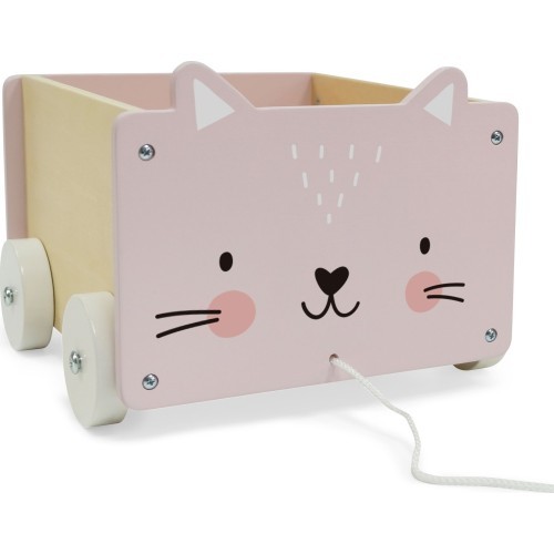 Деревянная каталка на верёвочке для кубиков Eco Toys