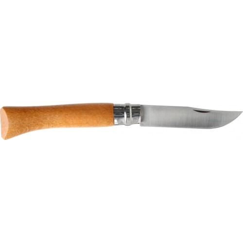 Opinel No.10 oglekļa tērauda nazis ar dižskābarža rokturi, blisterī