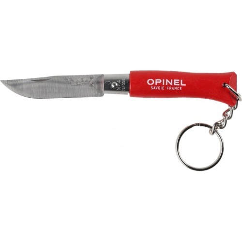 Opinel Colorama 04 inox nerūsējošs atslēgu piekariņa nazis, sarkans