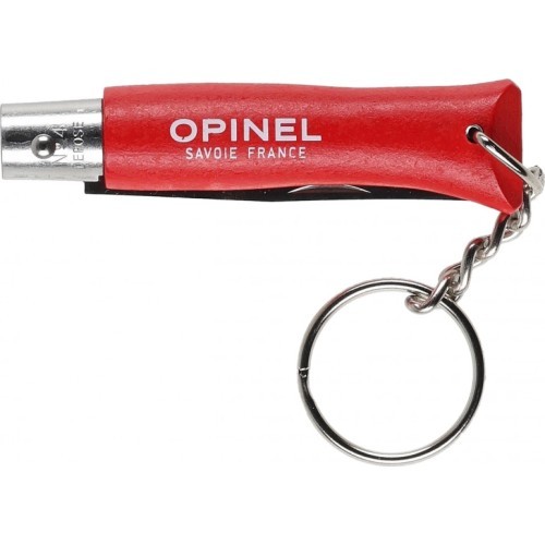 Opinel Colorama 04 inox nerūsējošs atslēgu piekariņa nazis, sarkans