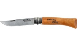 Opinel 7 oglekļa tērauda nazis ar dižskābarža rokturi, blisterī