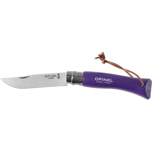 Saliekams nazis Opinel Colorama 07 Inox, violets, ar auklu